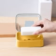 thumbnail image 1 of Soap Container With Lid, Usavan Cute Character Soap Holder for Clean Storage, Efficient Water Drainage Compact Portable Soap Box for Bathroom Travel Dorm, 1 of 6