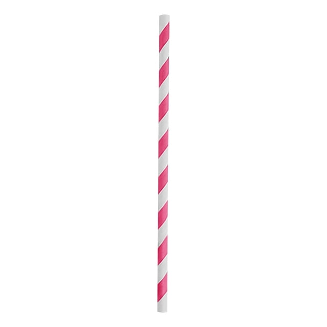 Hot Pink Paper Straws Disposable Biodegradable Drinking Straws 100 Count Eco Friendly Compostable Hot Pink Party Supplies