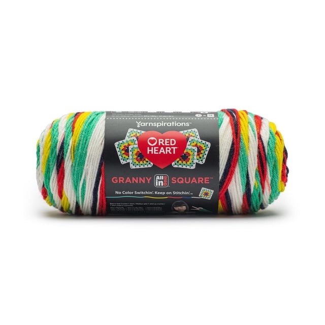 Red Heart® All In One Granny Square™ #4 Worsted (Medium) Acrylic Yarn 8.8oz/250g 417 Yards