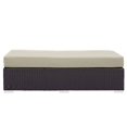 thumbnail image 3 of Modway Convene Ottomane Rectangulaire en Rotin de Patio en Tissu, Espresso/Beige, 3 of 4