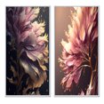 thumbnail image 2 of Designart "Pink and Gold Abstract Leaf Design III" Leaves Framed Wall Art Set Of 2 - Blue Floral Frame Gallery Set For Office Decor, 2 of 6