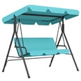 thumbnail image 1 of Outsunny 3-Seat Patio Swing Chair with Adjustable Canopy Teal, 1 of 10