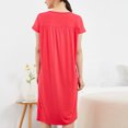 thumbnail image 5 of Besolor Chemises de Nuit Grande Taille pour Femmes Été Confortables à Manches Courtes Col Ras du Cou Vêtements de Nuit Chemises de Sommeil Robe de Nuit, 5 of 5