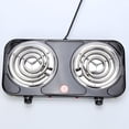 thumbnail image 2 of Lijie Electric Coil Burner Adjustable Temperature Compact Countertop Coiled Burner Double 2000W Black, 2 of 6