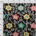 thumbnail image 3 of oneOone Rayon Black Fabric Floral Sewing Craft Projects Fabric Prints By Yard 56 Inch Wide, 3 of 5