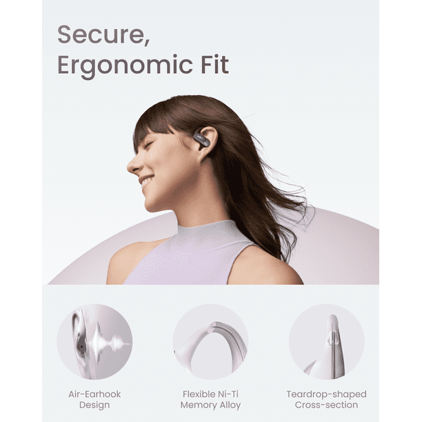 Shokz OpenFit Air, True Wireless, Built-In Smart Microphone, Black