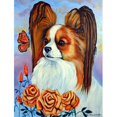 thumbnail image 1 of Carolines Treasures 7039CHF 28 x 40 in. Papillon In The Roses Flag Canvas House Size, 1 of 4