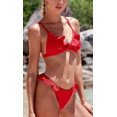 thumbnail image 3 of Charmo Bikinis à Volants pour Femmes, Côtelé, Triangle, Échancré, Maillot de Bain 2 Pcs, 3 of 7