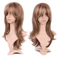 thumbnail image 1 of Perruque Synthétique Longue et Bouclée avec Frange, Perruques Courtes Résistantes à la Chaleur, Perruque Pleine Tête pour Femmes Blondes, 1 of 4