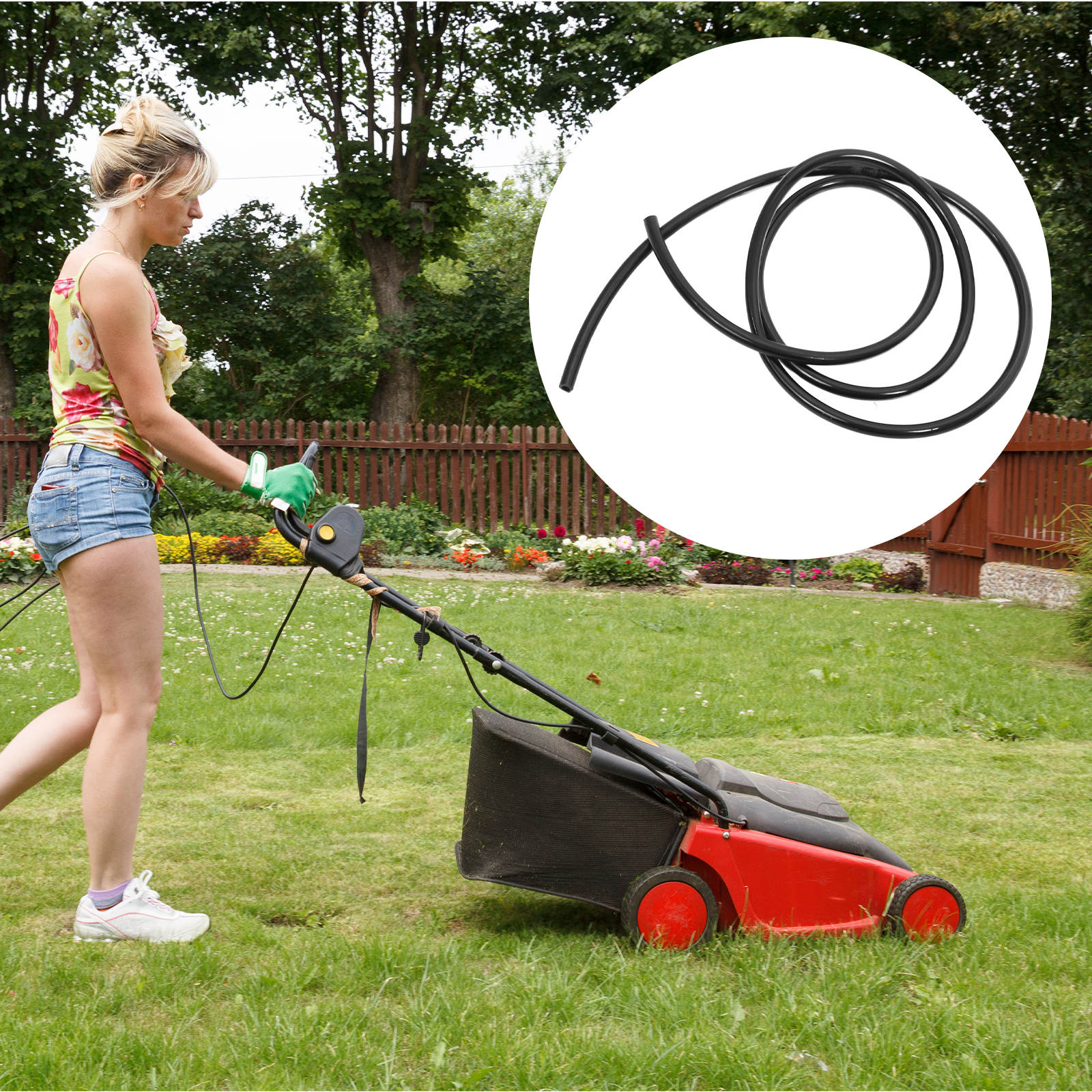 WHAMVOX 4pcs Lawn Mower Tubing Oil Hose Black Rubber for Homeowners Maintenance Workers