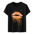 thumbnail image 4 of Birdeem T-Shirt Mode Femme Imprimé Col Rond Manches Courtes Blouse Ample, 4 of 5