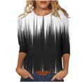 thumbnail image 1 of Hauts pour Femmes Décontractés Imprimés à Col Rond T-Shirt à Manches 3/4 Haut Ample, Hauts à Manches 3/4 pour Femmes, Hauts Décontractés pour Femmes, T-Shirts pour Femmes, 1 of 5
