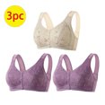 thumbnail image 2 of AherBiu 3pc Plus Size Bras for Women Front Closure Full Coverage Comfort Bralettes Push up Wireless Lingerie, 2 of 5
