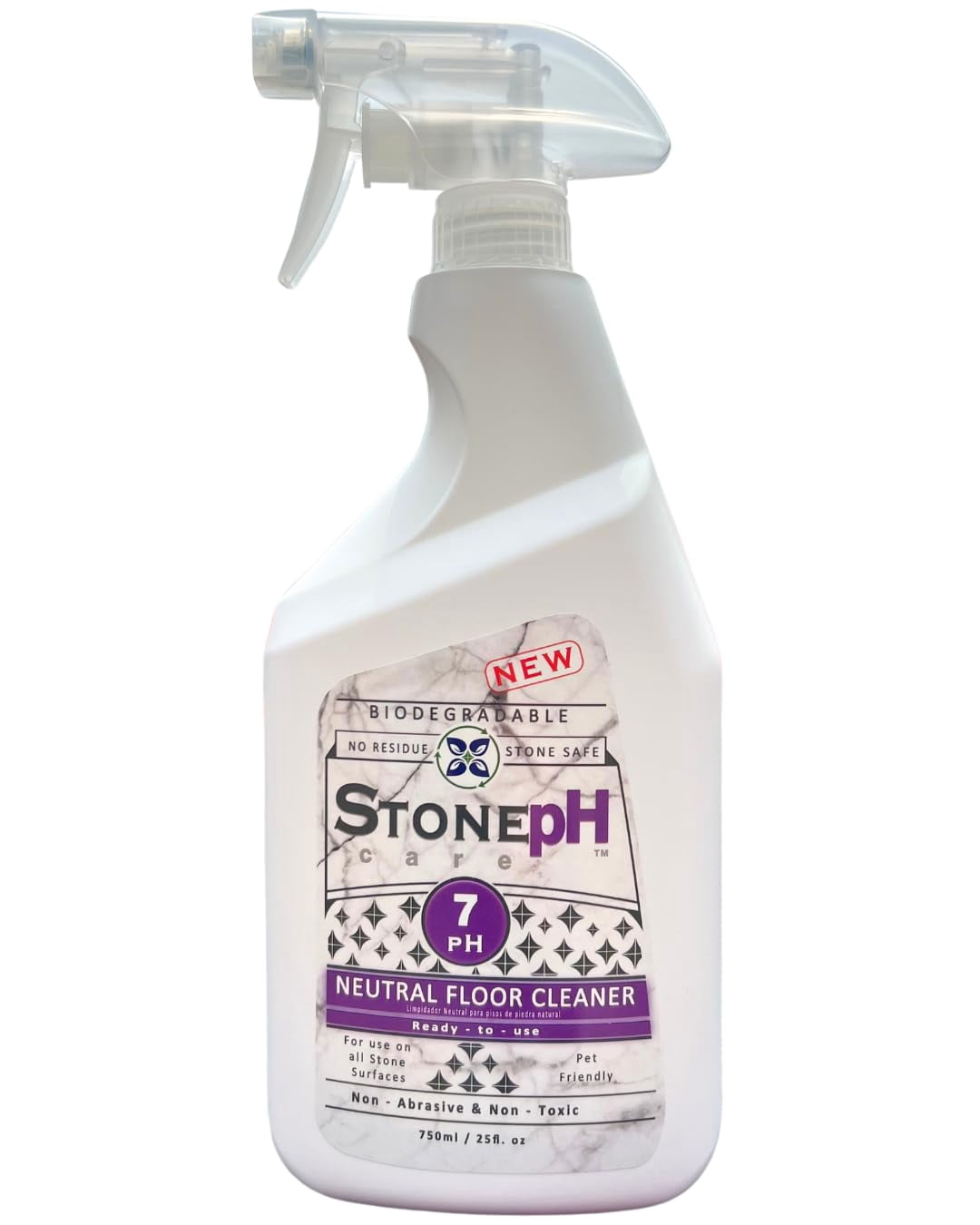 STONE PH Neutral Floor Cleaner Kitchen & Home Cleaning Surfaces: Safe, Orange, Spray, Marble, Granite, Quartz, Travertine, Non Abrasive & Non Toxic, Biodegradable, Lavender, (25 fl. Oz)