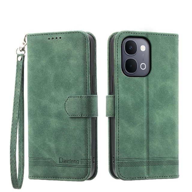 Wallet Case for Xiaomi Redmi A7 Pro Flip Phone Case with Card Slots, Cash Pocket, Kickstand, Magnetic Closure & Wrist Strap, TPU Soft Shell Cover Green