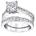 thumbnail image 3 of Womens 4.3 Carats Sterling Silver Bridal-Set Engagement Wedding Ring Cubic Zirconia 8MM, 3 of 7