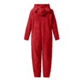 thumbnail image 4 of Pyjama d'Hiver pour Filles Combinaison à Capuche à Manches Longues pour Filles Pyjama Uni pour Chaleur Hivernale Décontractée Combinaison à Manches Longues, 4 of 6