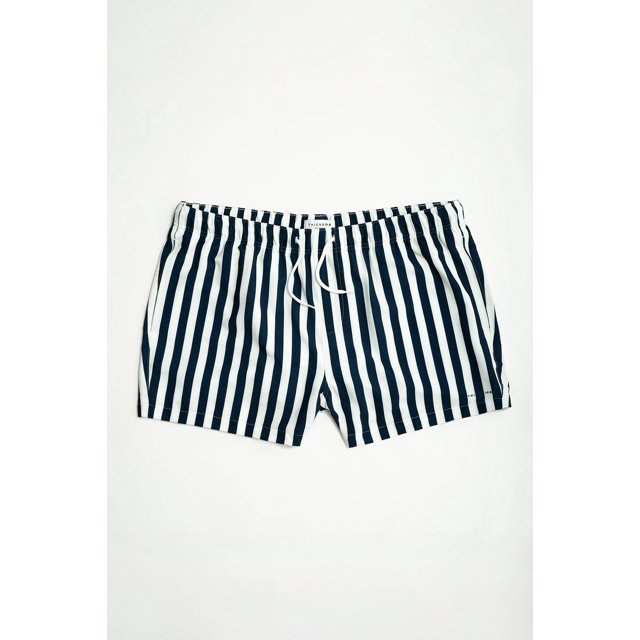 THICKEMS Big Men’s Striped Seersucker Volley Swim Trunk