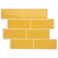 thumbnail image 1 of Smart Tiles - 3D Adhesive Peel and Stick Backsplash Tile, Yellow - 5-Pack 11.56" x 8.38", 1 of 5