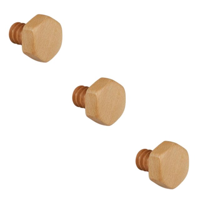 kurtrusly Crochet en Bois d'Érable Moderne Vis Murale Nordique Premium pour Organisation de Garde-Robe Design Hexagonal 5.5x6cm 3Set