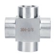 thumbnail image 2 of Firm Silver  Pipe Fitting Adaptor, Stainless Steel Fitting, Water For Pipe Connector 4 Way G3/8, 2 of 8