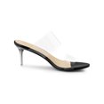 thumbnail image 3 of BLISSFUL STEP Women's Clear Slide Stiletto Heels Open Toe Slip On Sandals Black 9, 3 of 8