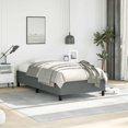 thumbnail image 1 of vidaXL Bed Frame Dark Grey 100x190 cm Twin Fabric, 1 of 7