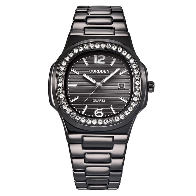 EGNMCR Men's Quartz Watch Men's Fully Rhinestone Watches Quartz Lced Out Gold Diamond Wristwatch MEN watch