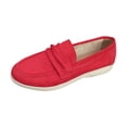 thumbnail image 1 of Xfvqtps Mocassins Décontractés pour Femmes à Enfiler Chaussures Plates Confortables Automne Respirantes Bout Rond Mocassins avec Semelle Intérieure Coussinée Chaussures de Marche Légères Rouge, 1 of 9