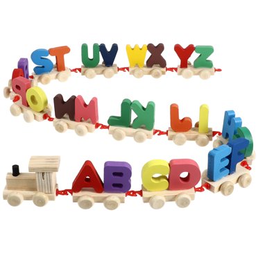 Milisten Jouets de Train Alphabet Magnétiques en Bois Jouets Éducatifs Précoces Mini Train de Lettres pour Enfants Tout-Petits Garçons et Filles