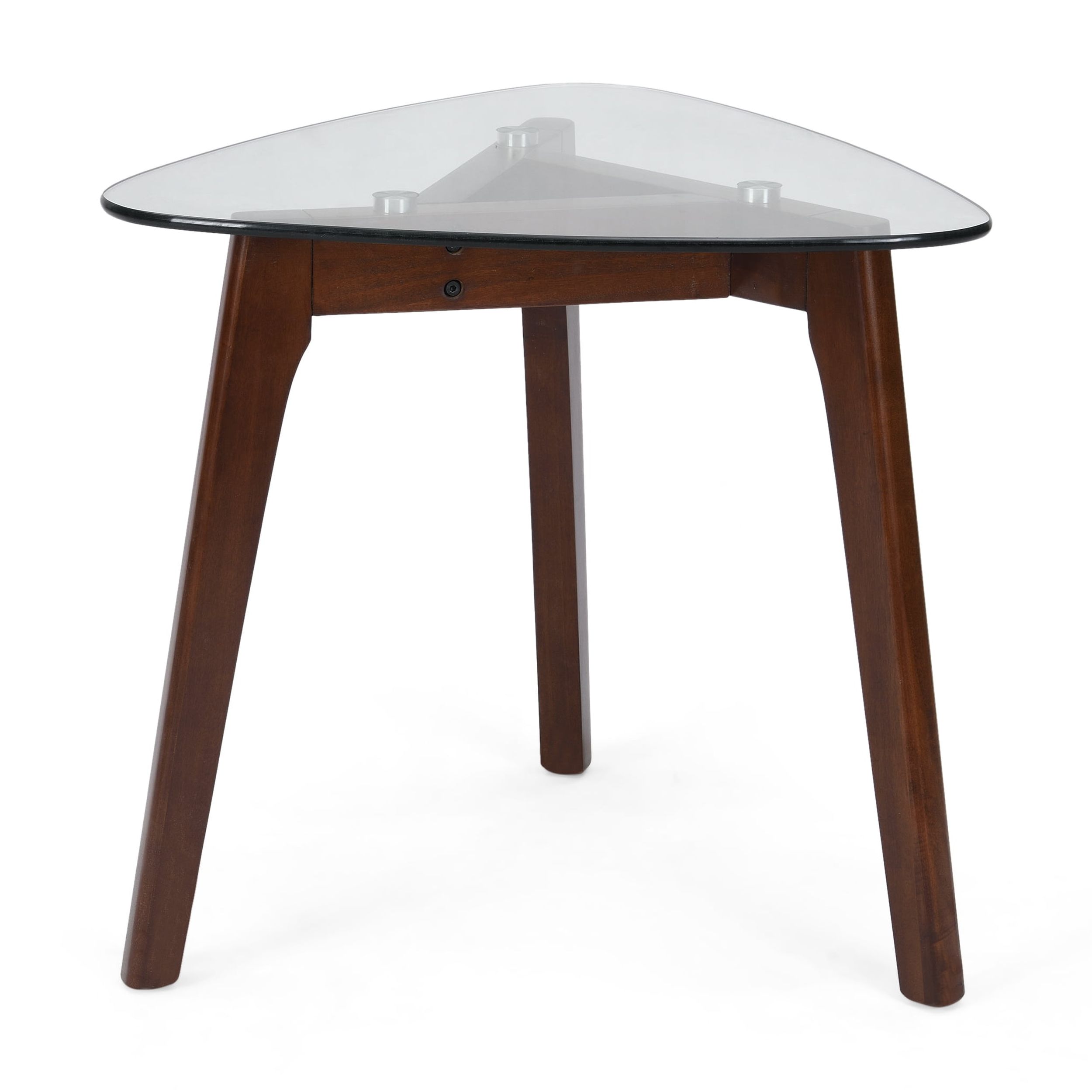 Table d'appoint Noble House Mosier, style moderne du milieu du siècle, plateau en verre