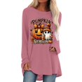 thumbnail image 1 of T-shirt à Manches Longues avec Imprimé Graphique d'Halloween pour Femmes, Confortable, Coupe Ample, Col Rond, Automne Hiver, Décontracté, Quotidien, Basique, Hauts, 1 of 4