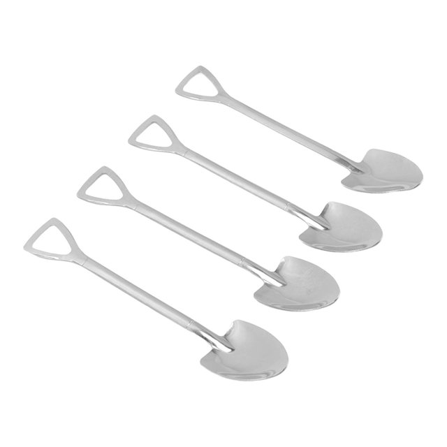 Ice Cream Spoon, Easy To Use Reusable Durable Stainless Steel Cute Shovel Spoon For Home 4 Pointed Shovel