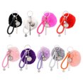 thumbnail image 3 of Becaristey Plush Pompom Wristlet Keychain Fashionable And Convenient Accessory For Everyday Easy To Durable Deep purple, 3 of 6