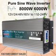 thumbnail image 2 of Pure Sine Wave Inverter 12V 24V To AC 110/220 6000W 8000W Voltage Transformer Power Converter Solar Inverter Home ,Safety, 2 of 7