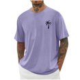 thumbnail image 1 of T-shirts pour Hommes Imprimés Palmier Graphiques T-Shirts Décontractés Été Plage Hawaïenne Manches Courtes Col Rond, 1 of 4