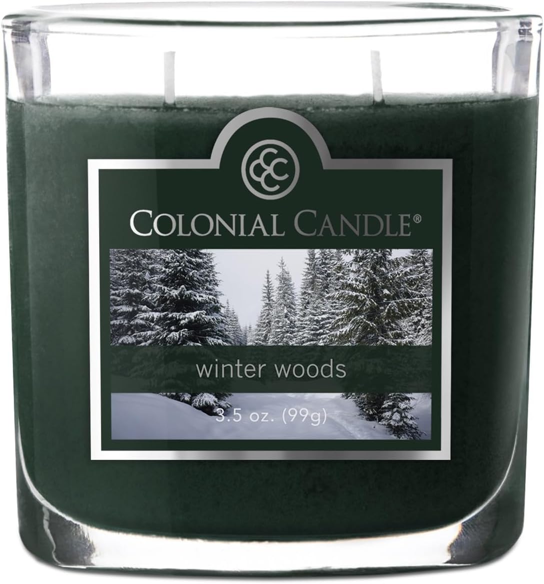 czcpp-Winter Woods Scented Jar Candle, 2 Wick, 3.5 oz, Mottled Wax Candle
