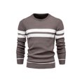 thumbnail image 1 of Innerwin Pull à Manches Longues pour Hommes Pull Col Rond Ample Tricoté Café L, 1 of 2