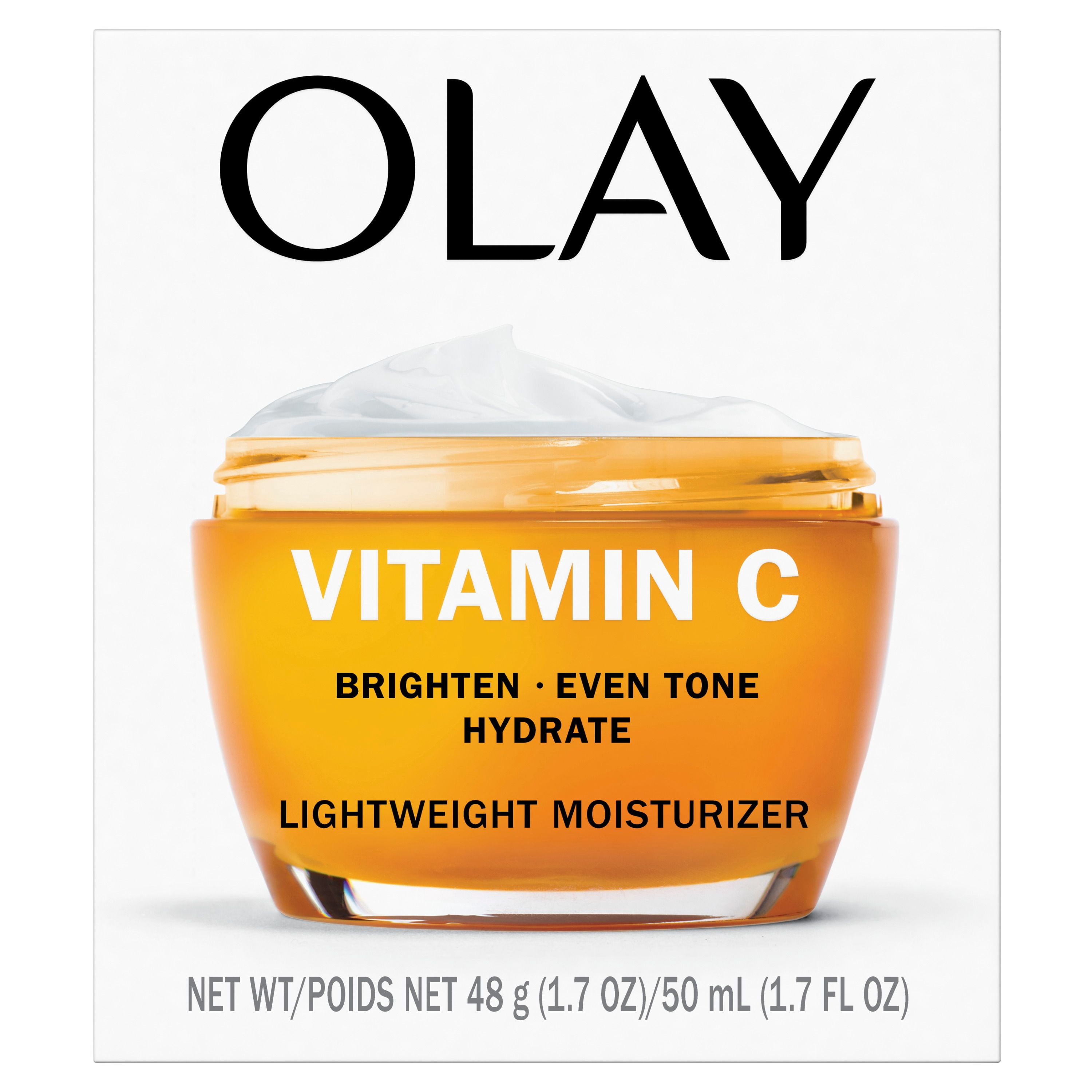 Olay Vitamin C Face Cream, Brightening Face Moisturizer , Hydration, Evens Tone, Dark Spot & Hyperpigmentation Reduction, Glowing Skin Care 50 mL