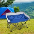 thumbnail image 2 of Costway Folding Camping Chair Loveseat Double Seat w/ Bags & Padded Backrest Blue, 2 of 10