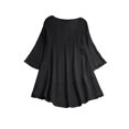 thumbnail image 2 of UKAP Ladies Tops Flowy Blouse Pleated Shirts Loose Holiday Summer Black XL, 2 of 3