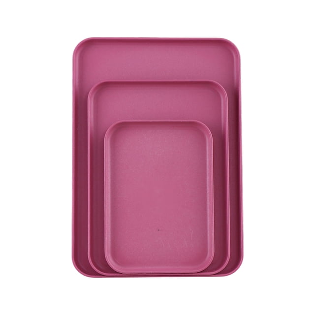 SDNall Rectangular Serving Trays, Set of 3 Nesting Household Platters for Small Plates, Large Cups, and Snacks, Durable and Easy To Clean