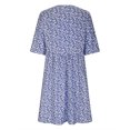 thumbnail image 4 of Robe d'Été pour Femmes 2024 Mode Grande Taille Col en V Uni Courte à Boutons Douce Tempérament Robe Florale Rabais de 50 % Liquidation!, 4 of 6