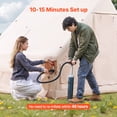 thumbnail image 2 of KFFKFF Inflatable Tents for Camping, 3-5 Person Easy Setup Blow up Tent with Hand Pump, 300D Oxford 4 Season Glamping Tent with Canopy, Stove Jack, 2 of 9