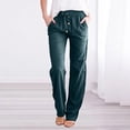 thumbnail image 2 of Birdeem Pantalon Grand Décontracté en Coton Lin Pur à Cordon pour Femmes, 2 of 7