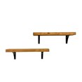 thumbnail image 3 of del Hutson Designs 24" Industrial Grace Simple Bracket Shelves, Walnut, 3 of 6