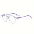thumbnail image 2 of Color Block Fresh Versatile Round Frame Plano Glasses  For Boys Girls Students Casual School Supply Photo Prop, 2 of 6