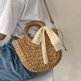 thumbnail image 3 of CHUANK Crossbody Bag Moon Shape Large Capacity Straw Multipurpose Single Shoulder Strap Bag for Beach, 3 of 8