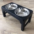 thumbnail image 1 of Bols Surélevés pour Chien Bols Surélevés pour Chien Bols Doubles en Acier Inoxydable Grande Capacité Bol Surélevé Réglable pour Animal avec 4 Modes de Hauteur, 1 of 5