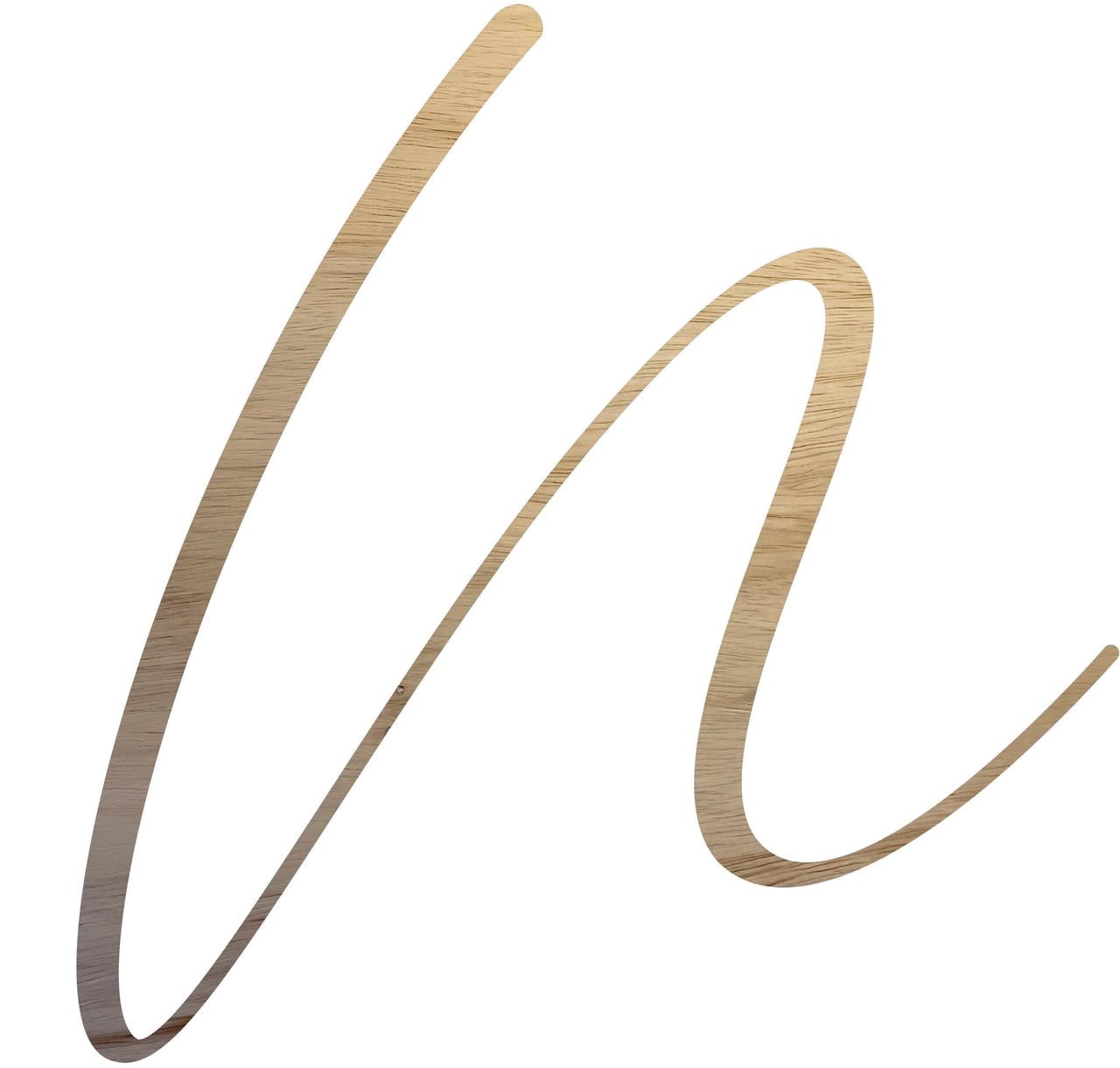 Unfinished Wood Letter N, Craft Alphabet 3'' Tall Wooden Letter Wall Décor, Bellany Script Font